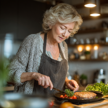 Активні люди поважного віку займаються йогою